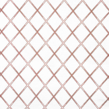 Diamond Array Primrose by Carole Designer Fabric Sunset Serenade Base: 100% Cotton Embr: 100% Rayon India 7 3/4" V, 6 1/4" H 51"" - Swanky Fabrics -