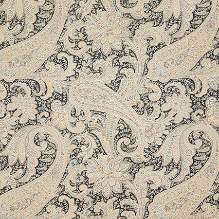 Paisley Statement Chai by Carole Designer Fabric Dawn & Dusk 100% Cotton-SSR Pakistan 25 1/4" V, 27 1/2" H 54" - Swanky Fabrics -