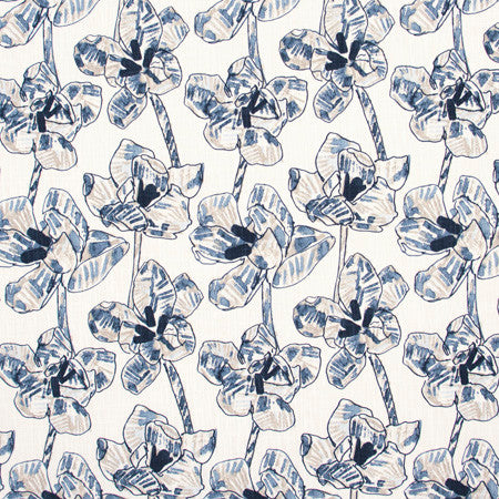 Sleepy Hollow Mineral by Carole Designer Fabric Bluebird 100% Cotton Soil & Stain Release Printed in USA Passes 12,000 Double Rubs Wyzenbeek 18" V, 13 1/2" H 54" - Swanky Fabrics -