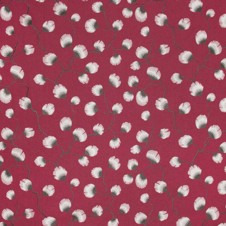Petal Leaf Raspberry by Carole Designer Fabric Mulberry Sangria 50% Polyester, 50% Cotton India N/A Horizontal: 2525 and Vertical: 15375 51 - Swanky Fabrics -