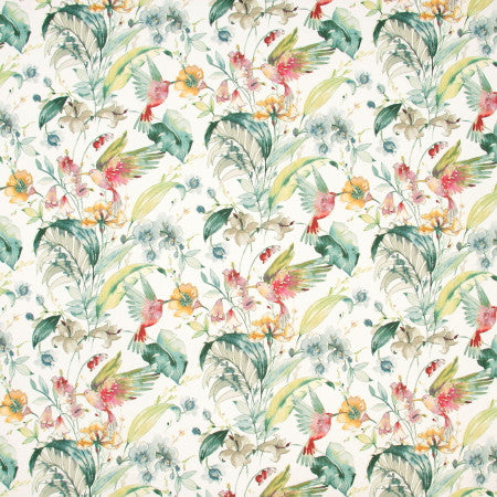Afternoon Amble Deco Berry by Carole Designer Fabric BREATHTAKING 100% Cotton- Soil & Stain Repellent India Passes 20,000 Double Rubs Wyzenbeek Horizontal: 27 1/4" and Vertical: 17 1/2" 54" - Swanky Fabrics -
