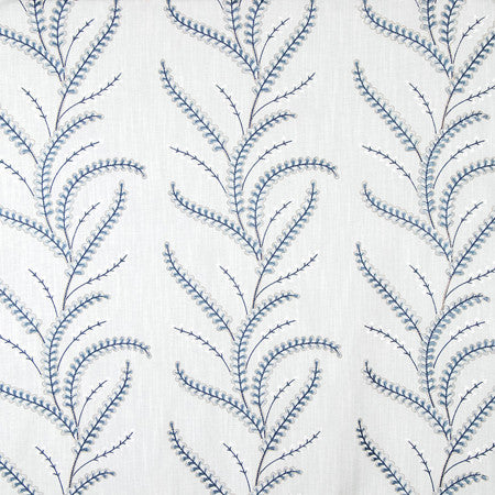 New Traditions Delft by Carole Designer Fabric Making Waves Base: 82% Polyester, 11% Cotton, 7% Linen Embr: 50% Cotton, 50% Viscose N/A 12 5/8" V, 13 3/8" H 52" - Swanky Fabrics -