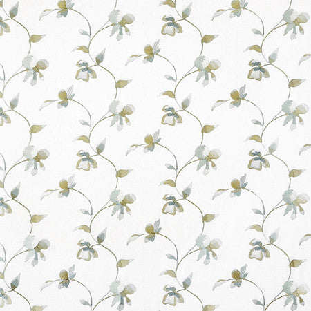 All My Heart Celadon by Carole Designer Fabric Misty Glen Base: 52% Polyester, 48% Cotton Embr:100% Viscose India 9 1/4" V, 9 1/4" H HD 53"" - Swanky Fabrics -