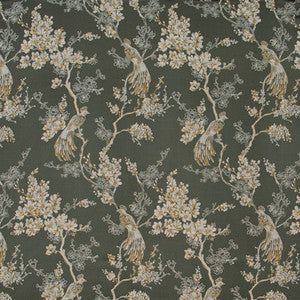 Bird In Waiting Graphite by Carole Designer Fabric