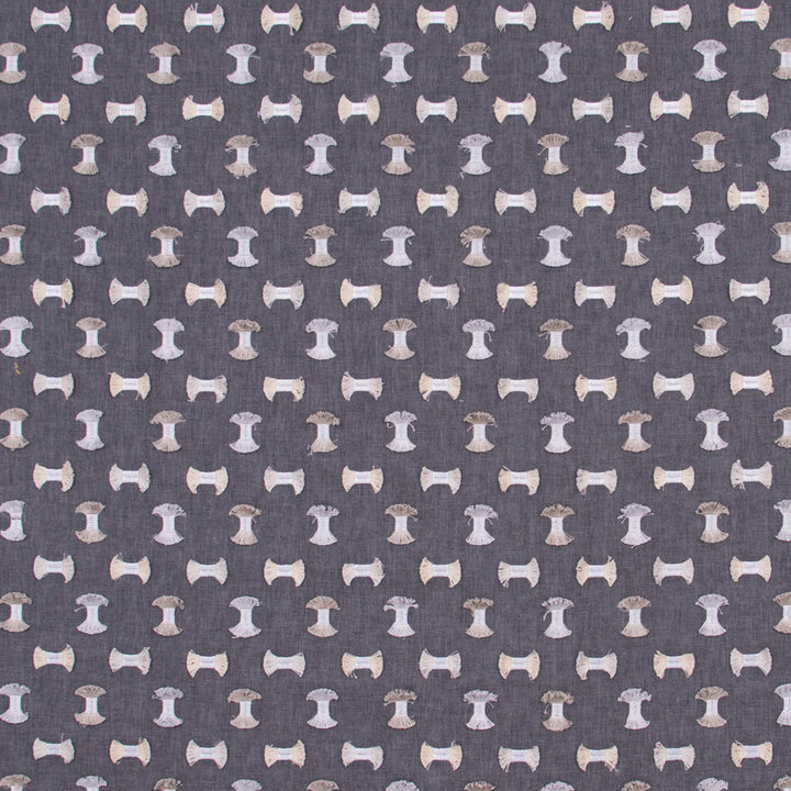 Pick A Bow Gunmetal by Carole Designer Fabric White Smoke 50% Polyester, 50% Cotton India Passes 25,000 Double Rubs Wyzenbeek Horizontal: 6.25 and Vertical: 5.25 52 - Swanky Fabrics -