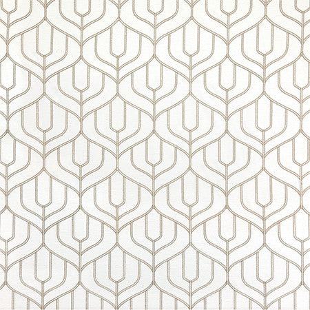 Counterpoint Natural by Carole Designer Fabric Shape Shifter Base: 71% Polyester, 29% Cotton Embr: 100% Polyester India 9" V, 9" H 53" - Swanky Fabrics -