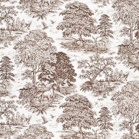 Wild Horses Driftwood by Carole Designer Fabric Wellington 55% Linen, 45% Viscose-SR KOREA 12,000 Wyzenbeek Double Rubs 26" V, 27 1/2" H HD 55" - Swanky Fabrics -