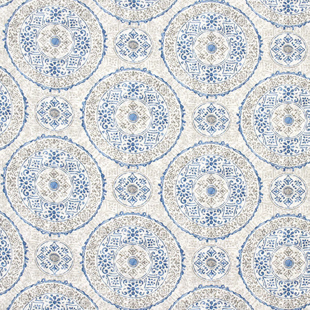 Place Setting Yacht by Carole Designer Fabric Artisan 100% Cotton PAKISTAN 50,000 Wyzenbeek Double Rubs 12 1/2" V, 13 1/2" H HD 55" - Swanky Fabrics -