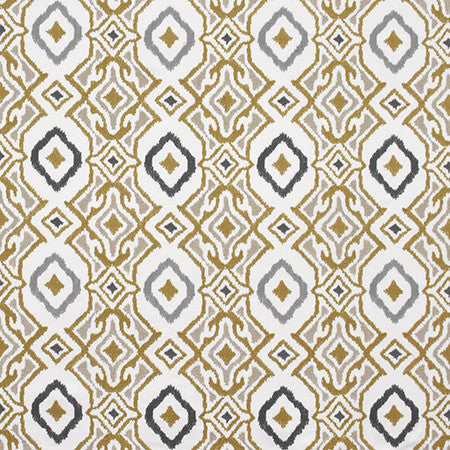Forever Means Golden by Carole Designer Fabric Artisan Base: 100% Cotton. Embr: 60% Cotton, 40% Spun Poly INDIA 15"V, 6 1/2" H 52" - Swanky Fabrics -