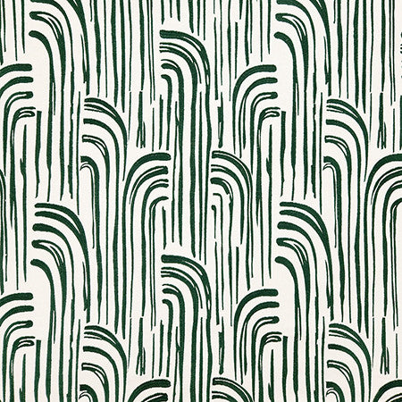 Water Works Emerald by Carole Designer Fabric Evergreen Base: 100% Cotton, Embr: 73% Cotton, 27% Polyester India 15 3/8" V, 16 1/2" H 50.375" - Swanky Fabrics -