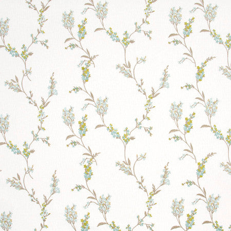 Think Of Me Spring by Carole Designer Fabric Blue Forest 50% Polyester, 50% Cotton India N/A 15 3/8" V, 16 3/8" H 50.75" - Swanky Fabrics -