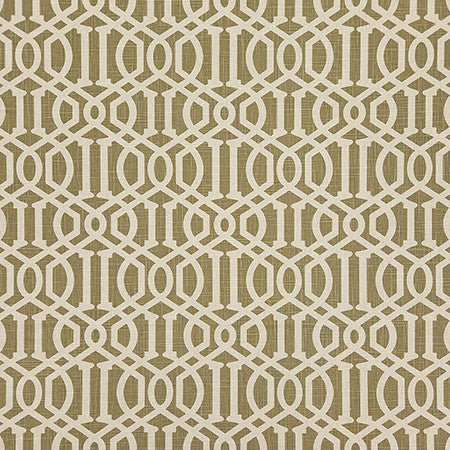 Cant Say No Limestone by Carole Designer Fabric Evergreen 70% Cotton, 30% Linen China 8" V, 4 1/2" H HD 54" - Swanky Fabrics -