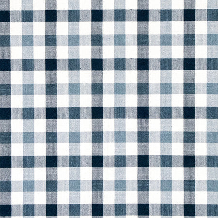 Check Navy by Carole Designer Fabric Making Waves 75% Cotton, 25% Polyester 60,000 Wyzenbeek Double Rubs 2 3/4" V, 2 5/8" H 55" - Swanky Fabrics -
