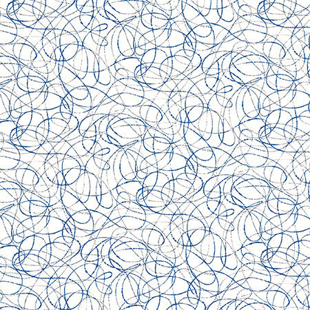 Favorite Color Marine by Carole Designer Fabric Hidden Treasure 100% Cotton Spain 13 1/2" V, 13 1/2" H HD 54" - Swanky Fabrics -