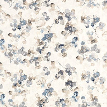 Aim High Powder by Carole Designer Fabric Blue Crush Base: 100% Cotton Embr: 100% Rayon India 25" V, 18 1/2" H 50"" - Swanky Fabrics -