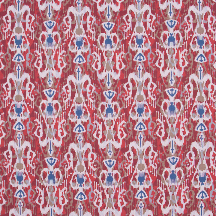 Hunts Point Red Cobalt by Carole Designer Fabric Jungle Safari 90% Cotton, 10% Linen Pakistan Passes 15,000 Double Rubs Wyzenbeek Horizontal: 9.75 and Vertical: 10 56 - Swanky Fabrics -