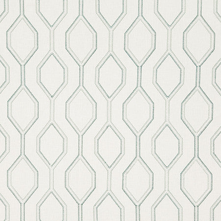 Going My Way Mint by Carole Designer Fabric Dewdrop Base: 70% Cotton, 25% Polyester, 5% Linen, Embr: 61% Cotton, 22% Polyester, 13% Rayon, 4% Linen India N/A 7 3/4" V, 6 1/2" H 52" - Swanky Fabrics -
