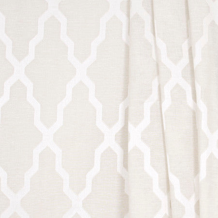In The Path Ivory by Carole Designer Fabric Sheer Marvel 90% Polyester, 10% Linen CHINA 7 1/2" V, 14 1/2" H 118" - Swanky Fabrics -