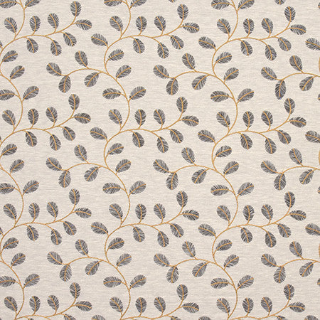 To Be Free Cognac by Carole Designer Fabric Wallflower Base:71% Polyester, 29% Cotton. Embr:100% Viscose INDIA 51,000 Wyzenbeek Double Rubs 9 1/2" V, 10 3/8" H 52" - Swanky Fabrics -
