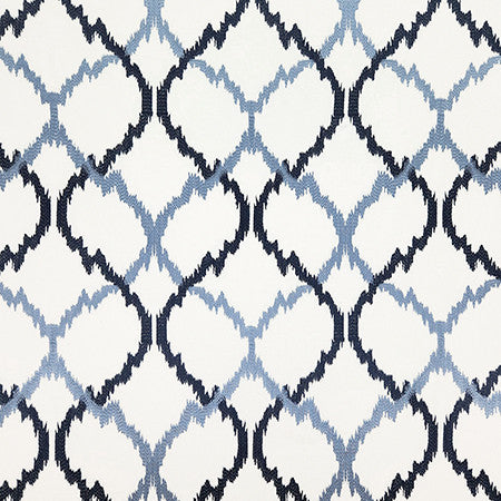 Larger Picture Indigo by Carole Designer Fabric Dawn & Dusk Base: 100% Cotton, Embr: 78% Cotton, 22% Viscose India 15 1/4" V, 6 1/2" H HD 50" - Swanky Fabrics -