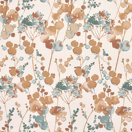 Escape To Coral by Carole Designer Fabric Harvest 100% Cotton India 27" V, 13 1/2" H HD 54" - Swanky Fabrics -