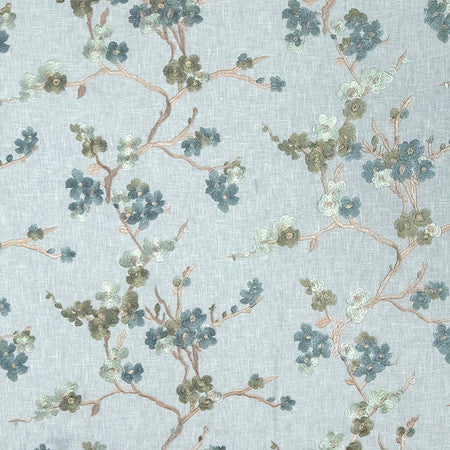 To Be Better Seaglass by Carole Designer Fabric Making Waves Base: 73% Polyester, 27% Cotton Embr: 100% Rayon 15,000 Wyzenbeek Double Rubs 18 3/4" V, 13" HD 51" - Swanky Fabrics -