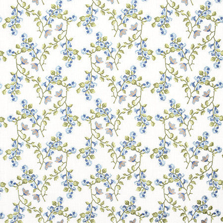 Chance For Us Dresden by Carole Designer Fabric Bluebell 60% Cotton, 30% Polyester, 10% Linen India 9 1/4" V, 10 5/8" H 51.5" - Swanky Fabrics -