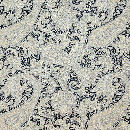 Paisley Statement Indigo by Carole Designer Fabric Dawn & Dusk 100% Cotton-SSR Pakistan 25 1/4" V, 27 1/2" H 54" - Swanky Fabrics -
