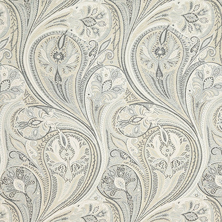 Tempting Thoughts Tranquil by Carole Designer Fabric In The Details 50% Polyester, 42% Cotton, 8% Linen India 9,000 Wyzenbeek Double Rubs 27 1/4" V, 13 3/4" H 54" - Swanky Fabrics -