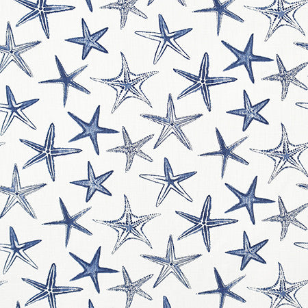 On A Sea Star Vista by Carole Designer Fabric Bluebell 100% Cotton Pakistan 30,000 Wyzenbeek Double Rubs 12 1/4" V , 27 1/4" H 54" - Swanky Fabrics -