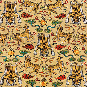 Tiger Pack Saffron by Carole Designer Fabric