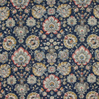 Edenboro Sapphire by Carole Designer Fabric Night Sky 55% Linen, 45% Viscose-Water & Soil Repe S Korea 27" V, 27" H 56" - Swanky Fabrics -