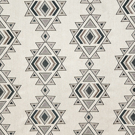 Bold Statement Charcoal by Carole Designer Fabric Earth & Stone Base: 76% Polyester, 16% Viscose, 8% Linen. Embr: 71% Viscose, 29% Polyester India 25,000 WYZENBEEK DOUBLE RUBS 15 3/8" V, 25 1/2" H 51" - Swanky Fabrics -