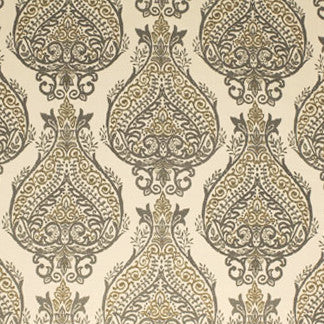 Vigorous Grey by Carole Designer Fabric A Natural Miz 100% COTTON INDIA N/A </p><p>Repeat: 16 1/2"V, 17"H 54" - Swanky Fabrics -