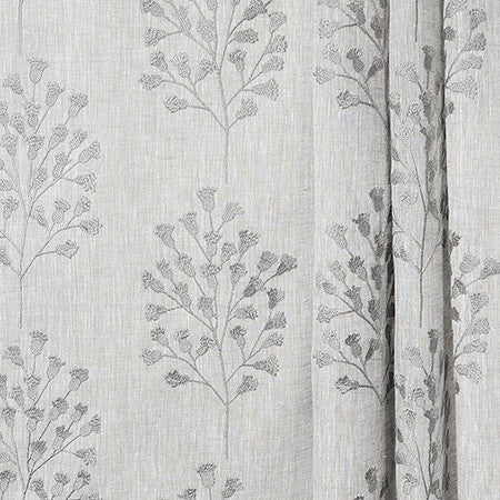 Act Of Kindness Slate by Carole Designer Fabric Perfect Balance Base: 36% Ctn,35% Linen,17% Visc,12% Poly. Embr: 50% Visc,50% Ctn India N/A 9 1/2" V, 6 1/4" H HD 52" - Swanky Fabrics -