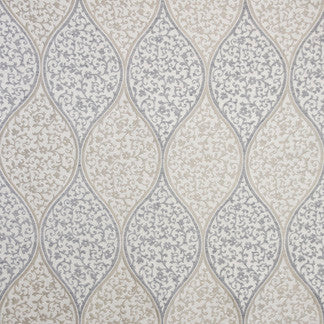 Gilded Mask Pewter by Carole Designer Fabric Alabaster Allure 59% Viscose, 30% Linen, 11% Polyester India N/A Horizontal: 6 5/8" and Vertical: 13 3/4" V 54" - Swanky Fabrics -
