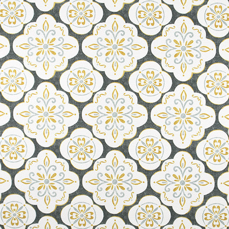 Wonderland Chrome by Carole Designer Fabric Moonstone 100% Cotton Spain 50,000 Wyzenbeek Double Rubs 9" V, 9" H 54" - Swanky Fabrics -