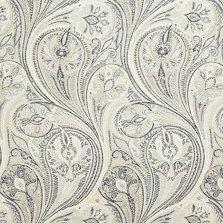 Tempting Thoughts Indigo by Carole Designer Fabric In The Details 50% Polyester, 42% Cotton, 8% Linen India 27 1/4" V, 13 3/4" H 54" - Swanky Fabrics -
