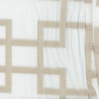 Every Corner Taupe by Carole Designer Fabric Sheer Wonder 100% Polyester TURKEY 7 1/2" V, 7" H 118" - Swanky Fabrics -