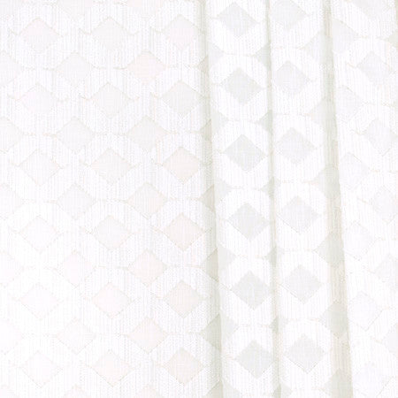 Diamond Path Beige by Carole Designer Fabric Sheer Marvel 100% Polyester TURKEY 3 3/4" V, 4" H 118" - Swanky Fabrics -