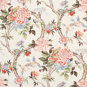 Bird Sanctuary Persimmon by Carole Designer Fabric