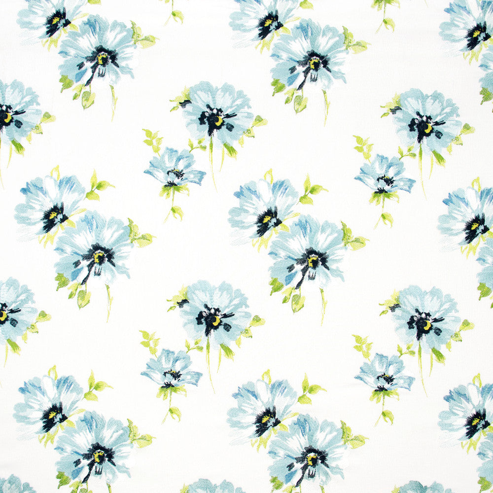 Summer Bloom Aqua by Carole Designer Fabric Blue Forest 100% Cotton India N/A Horizontal: 17125 and Vertical: 15375 5075 - Swanky Fabrics -