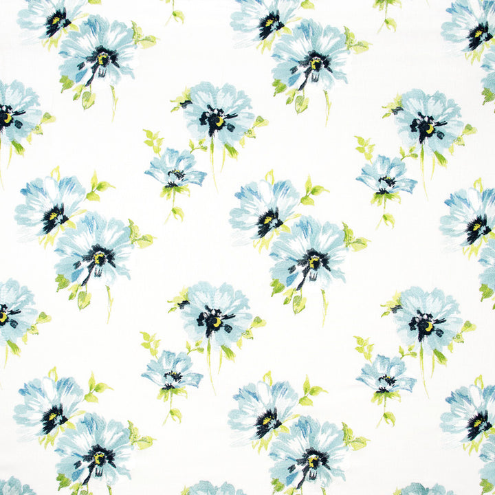 Summer Bloom Aqua by Carole Designer Fabric Blue Forest 100% Cotton India N/A Horizontal: 17125 and Vertical: 15375 5075 - Swanky Fabrics -
