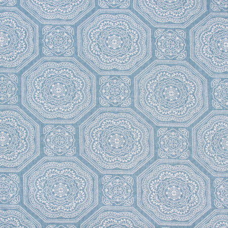 Lasting Friendship Sky by Carole Designer Fabric DESERT WANDERER 50% Polyester, 50% Cotton India 15 1/2" V, 17 1/8" H 52" - Swanky Fabrics -