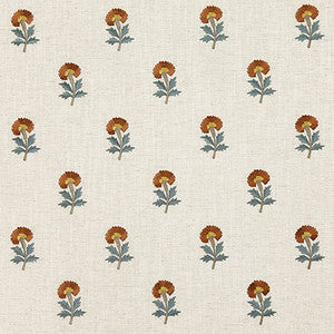 Basket Flower Persimmon by Carole Designer Fabric