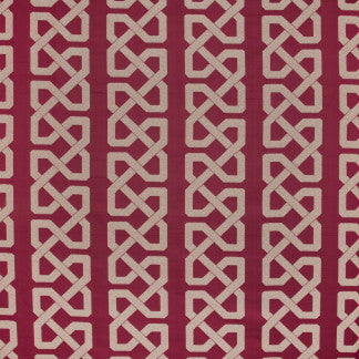 Grand Cable Crimson by Carole Designer Fabric Mulberry Sangria 100% Polyester India 8 1/2" V, 9 1/8" H 54" - Swanky Fabrics -