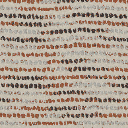 Cool Beans Rust by Carole Designer Fabric In The Details 100% Polyester India 7" V, 6 5/8" H 52.75" - Swanky Fabrics -