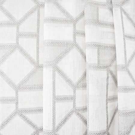 Into View Gray by Carole Designer Fabric Sheer Luxury 100% Polyester TURKEY N/A 5 7/8" V, 15 1/8" H 118" - Swanky Fabrics -