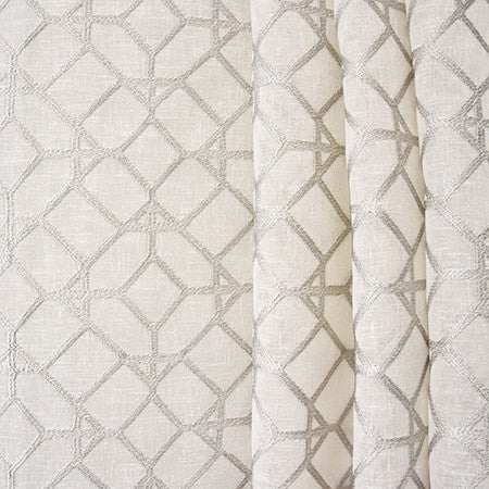 Love For All Silver by Carole Designer Fabric Sheer Luxury Base: 80% Polyester, 20% Cotton. Embr: 100% Viscose INDIA N/A 6 1/2" V, 6 1/4" H 104" - Swanky Fabrics -