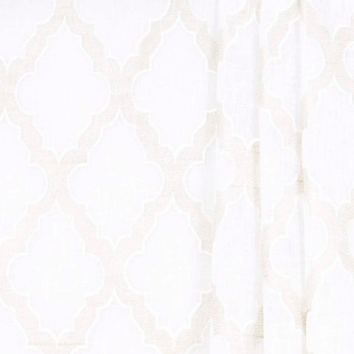 Entire Story Cream by Carole Designer Fabric Sheer Intrigue 100% Polyester India N/A Horizontal: 6 and Vertical: 9.5 51 - Swanky Fabrics -
